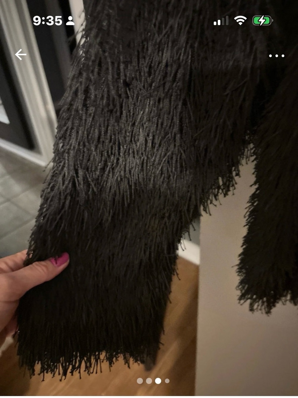 Max Studio Black Eyelash-Trim Open Cardigan - Picture 3 of 4